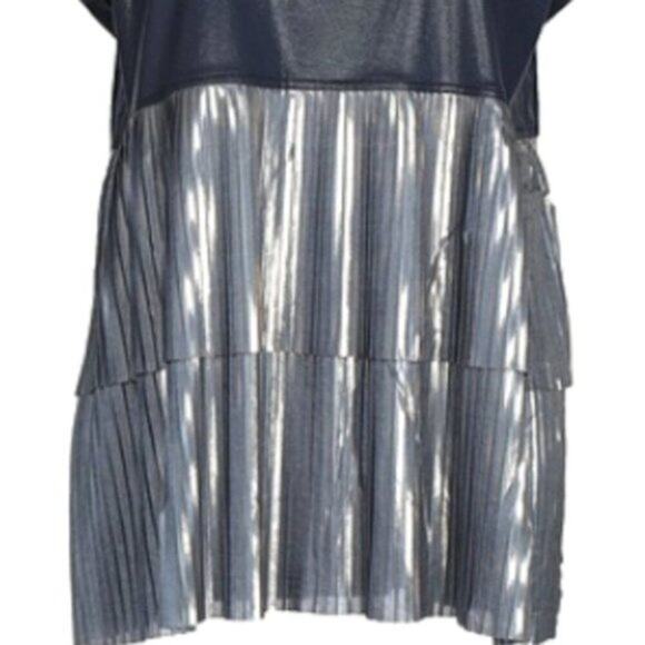 Jijil metallic blouse Dark blue silver size 8 - Picture 4 of 10